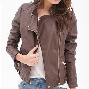 Lulu’s Contemporary Vegan Leather Moto Jacket